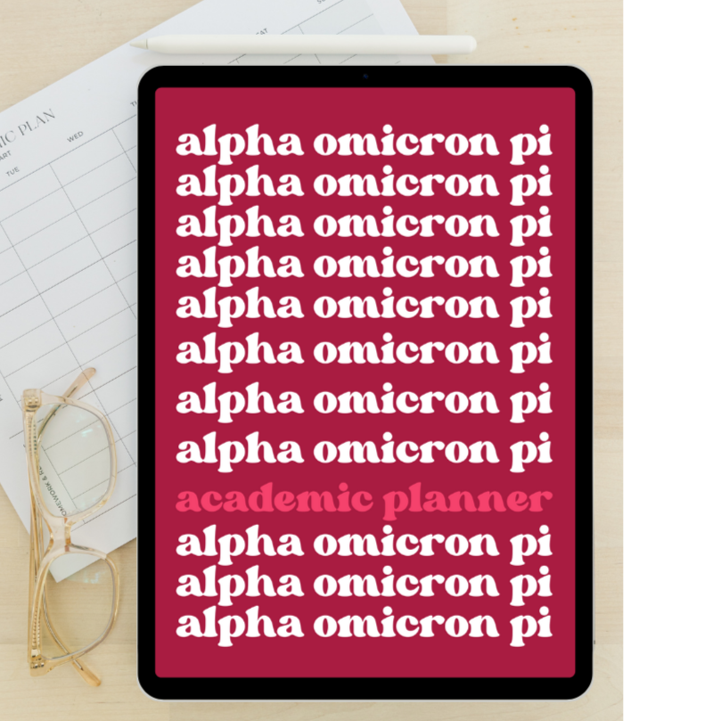 2024 - 2025 Digital Academic Planner | Alpha Omicron Pi
