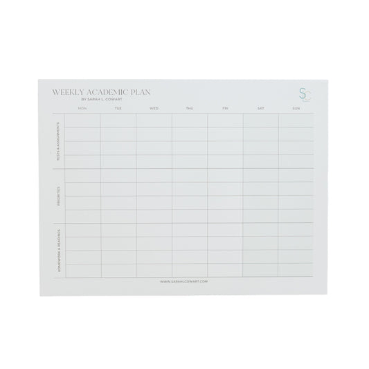 Weekly Academic Plan Notepad